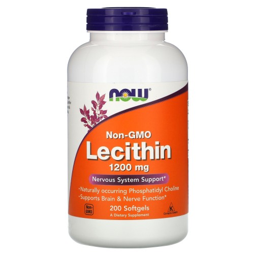 NOW Lecithin 1200 мг 200 софтгелей