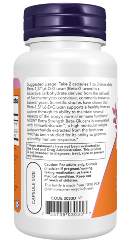NOW BETA 1,3/1,6 GLUCAN 60 капсул фото 2