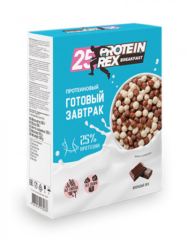 ProteinRex, Готовый завтрак с высоким содержанием протеина, шоколадный, 250 g