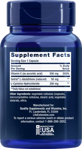 Life Glutathione, Cysteine & C 100 капсул фото 2