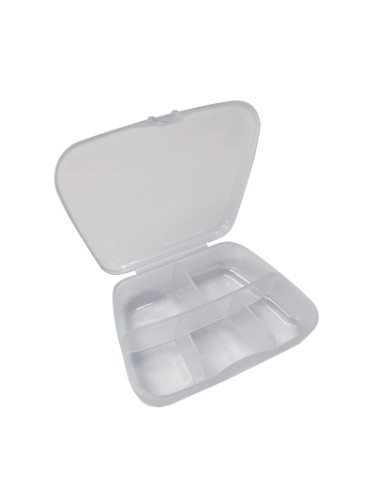 Пластиковый мини-контейнер для таблеток, 5 отделений, прозрачный