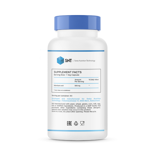 SNT Alpha Lipoic Acid 600 мг 60 капсул фото 2
