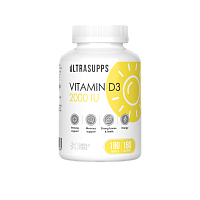 Ultrasupps Vitamin D3 2000 IU, 180 softgels 