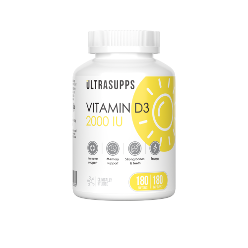 Ultrasupps Vitamin D3 2000 IU, 180 softgels 
