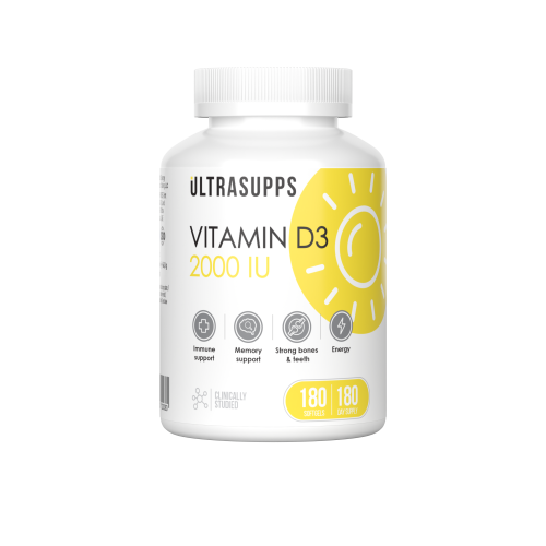 Ultrasupps Vitamin D3 2000 IU 180 гелевых капсул